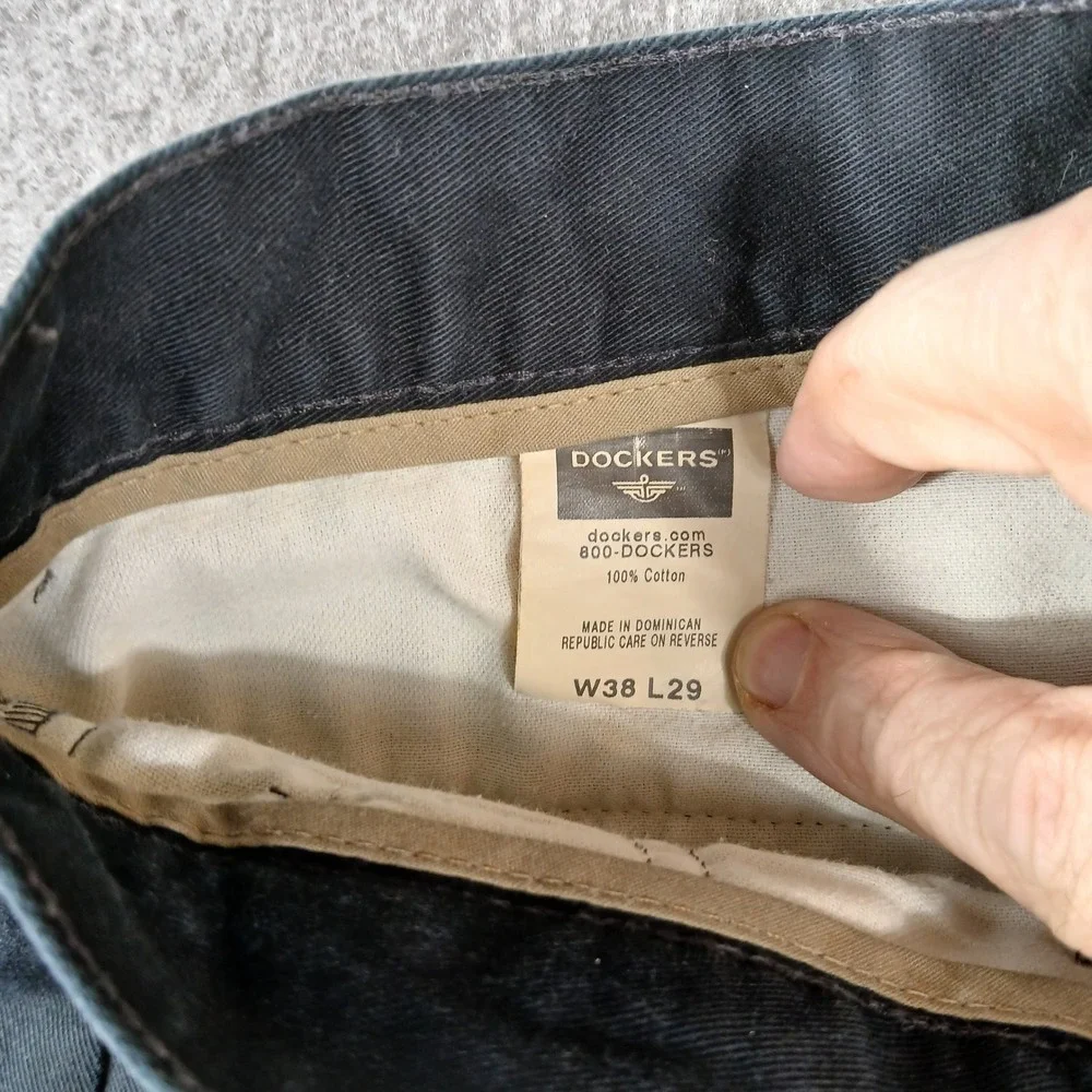 Dockers‎ Khakis Pants Mens W38 L29 Black Cotton Straight Leg 405818159